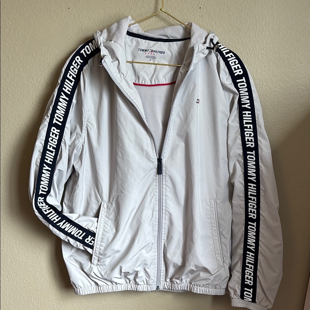 Tommy Hilfiger Light Grey Jacket with Logo Tape